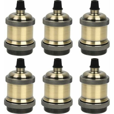 Douille E27 - Support Lampe Céramique et Aluminium - Adaptateur Vintage pour Ampoule LED Halogène CFL - 6 Pièces