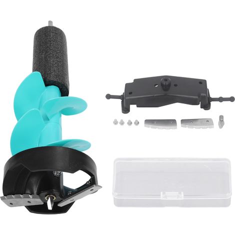 Kit de tarière à glace électrique 6 pouces, lames incisives, perceuse résistante aux chocs avec positionneur pour la pêche d'urgence (1/5)