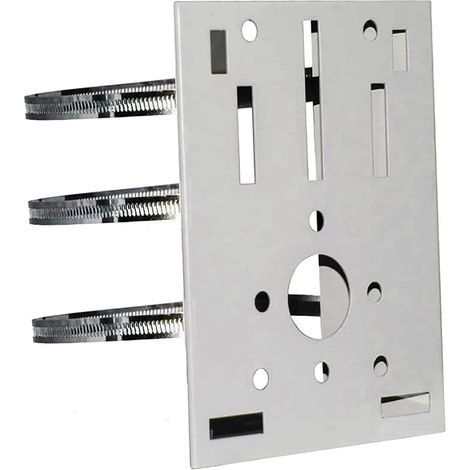 Universal Security Camera Vertical Pole Mount, Solid Metal Mount Corner Bracket with 3 Buckles, Suitable for CCTV Cameras (Large) (1/5)