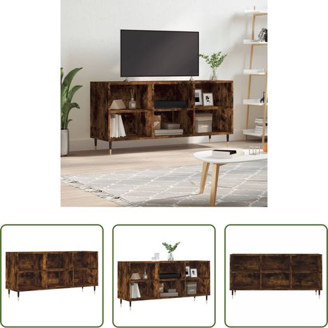 vidaXL Wohnzimmermöbel - TV-Schrank Räuchereiche 103,5x30x50 cm Holzwerkstoff (1/5)