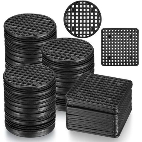 120 Pieces Flower Pot Grid Pads, Mesh Pads, Breathable Drainage Hole Mats for Garden Plants, Bonsai Garden Tools - Square and Round (1/5)
