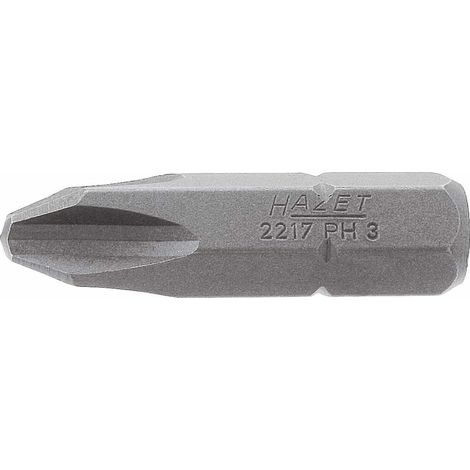 HAZET Bit 2217-PH2 Sechskant massiv 8 (5/16 Zoll) Kreuzschlitz Profil PH PH2 (1/2)