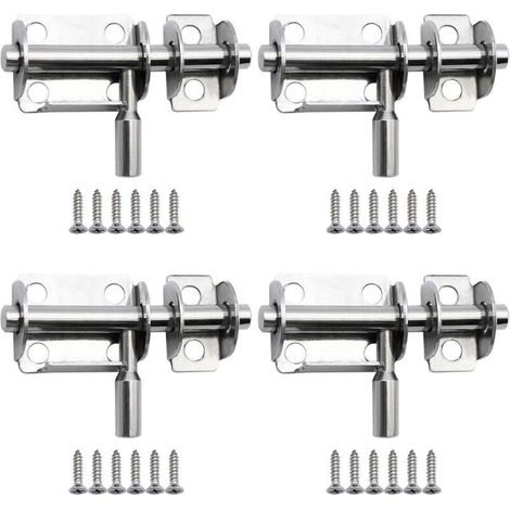 4 Pièces 65mm Mini Verrous de Porte Coulissants en Acier Inoxydable loquets de Porte de Sécurité avec Vis pour Porte de Salle de Bain Porte en Bois Porte pour Animaux de Compagnie Chambre à Coucher GR (1/5)