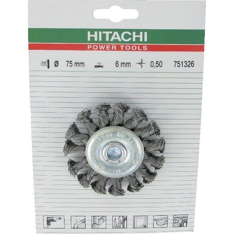 Brosse circulaire 75mm emm.6mm fils torsadés 0.5 HIKOKI 751326