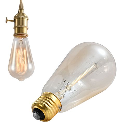Lot de 6 ampoules ST64 vintage à filament style rétro E27 110V 40W pour la décoration intérieure (1/5)