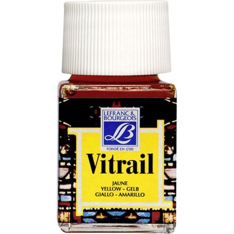 Peinture vitrail - Lefranc Bourgeois - Jaune - Flacon de 50ml (1/4)