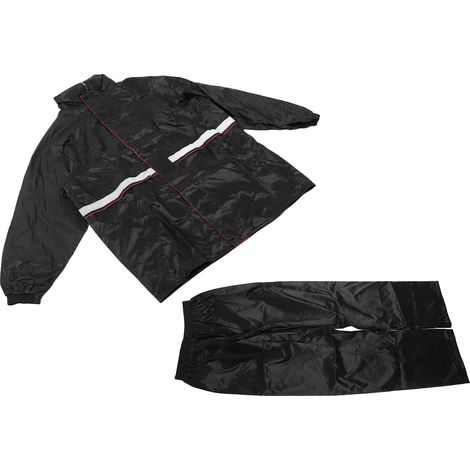 Ensemble imperméable réfléchissant double couche, veste et pantalon fendus, idéal pour la moto et le vélo, taille 3XL (1/5)
