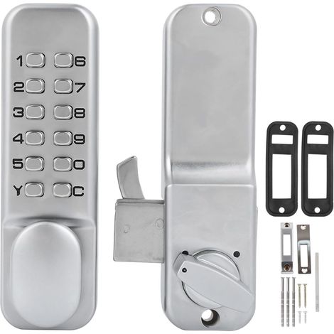 Mechanical Code Lock for Doors, Door Handle with Code Code Lock, Digital Sliding Door Lock with Interior Code, on Doors Between 10 and 60 cm Thick (1/5)
