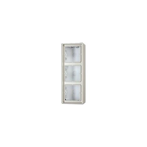 Jung Capot apparent 3 boutons, LS CUBE, Duroplast laqué, acier inoxydable, montage vertical et horizontal ES 2583 A-L