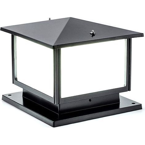 Lampe Pilier Portail Extérieur Terrasses Lampe E27 Etanche Rustique Sur Pied Décoration Aluminium Éclairage De Jardin Éclairage Avec Plaque De Base,Blacka- TRSP (1/5)