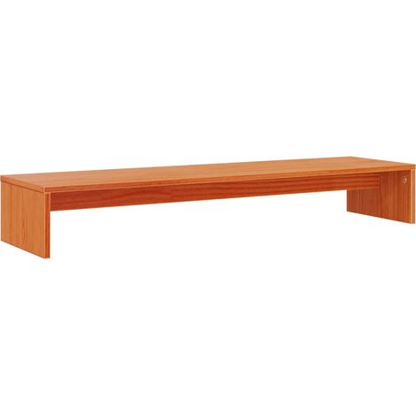 Soporte de monitor madera maciza pino marrón cera 100x27x15 cm vidaXL