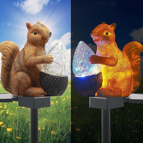 Solar Garden Lights Outdoor Decor Solar Squirrel Stake Lights Colorful Led Ip6 (1/5)