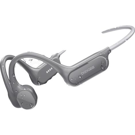 Auriculares de conducción ósea, diseño impermeable, conectividad Bluetooth, color gris. (1/2)