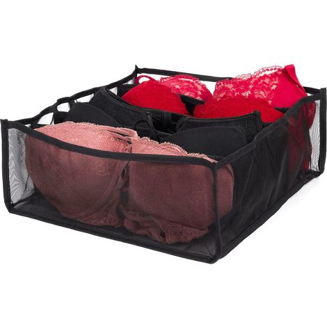 Organizzatore per cassetti in plastica nera per reggiseni (1/5)