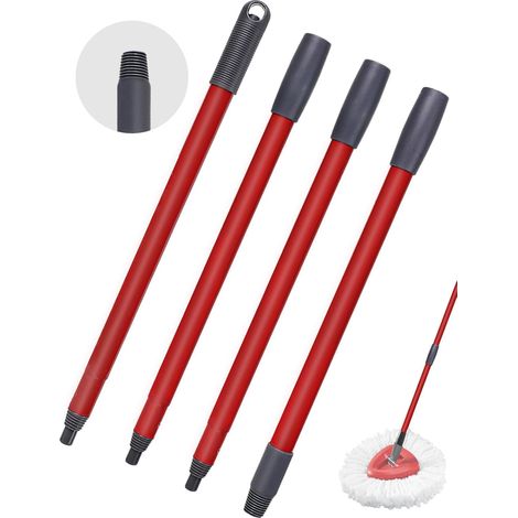 PCS Replacement Rotating Mop Handle Compatible with Vileda Spin Turbo/Turbo Smart/EasyWring, Adjustable Four-Section Mop Stick for Floor Cleaning Only