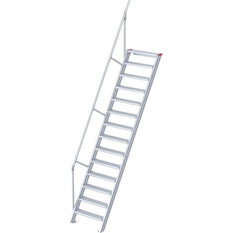 Euroline 510 Treppe 60° 600mm Stufenbreite 14 Stufen Alu gerieft