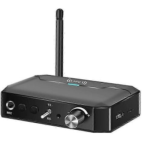Émetteur et récepteur audio Bluetooth 5.3 2 en 1 avec NFC, adaptateur sans fil USB, interface coaxiale AUX/RCAT/F 6,5 mm et kns. (1/5)