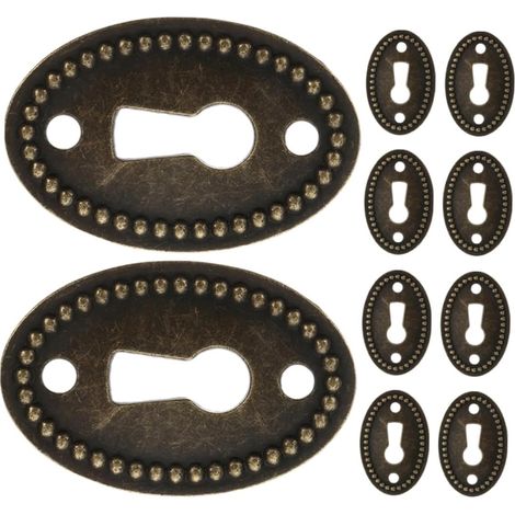 Lot de 10 plaques décoratives ovales pour serrure meuble, insert (1/5)