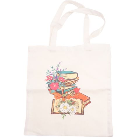 Sac En Toile - Sac Tote Imprimé - Pour Courses Et Usage Quotidien - Capacité Élevée - Poignées Longues 23 Cm - 1 Pièce (1/5)