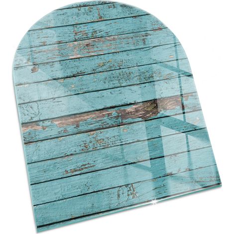 Plaque Rectangulaire décorative de protection avec impression sous cheminée pour salon Planches de style rustique 80x70 cm (1/5)