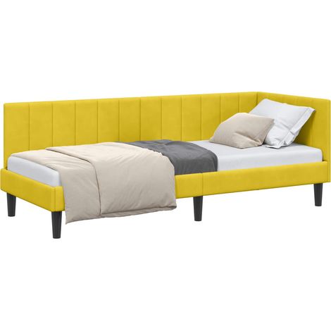 Maison Exclusive - Cornice del letto ad angolo Giallo 80 cm x 200 cm Velluto