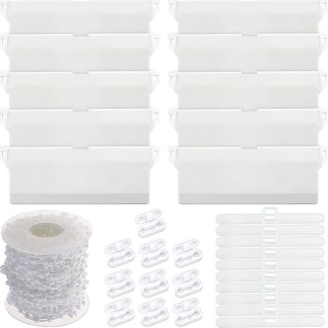 plinthe de 127 mm, chaîne à billes en 10 points, boucle de raccordement de 10 mètres, 10 attaches, 10 accessoires pour rideaux (1/5)