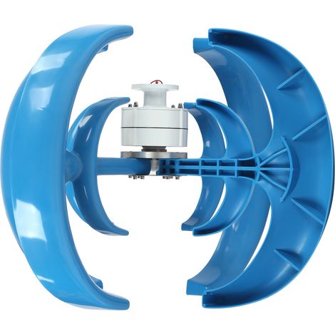 Éolienne 800W 48V à axe vertical 4 pales, générateur d'électricité avec lanterne LED, kit complet pour jardin et site isolé, production énergétique autonome. (1/5)