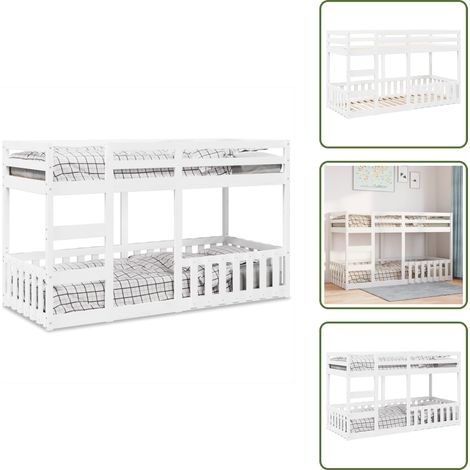 The Living Store Litera de madera maciza de pino 80x200 cm - Litera de pino
