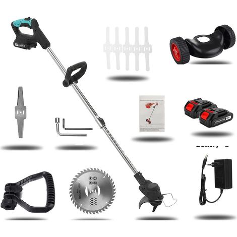 24V sans Fil haie Coupe-Herbe 1880W Portable électrique Tondeuse à Gazon à Main débroussailleuse Batterie Tonte Outil de Jardin (Color : Blue LED 2B, Size : A) (1/5)