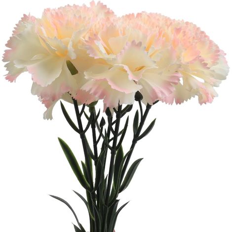 Lot de 5 fleurs d'œillets artificielles en soie 8 cm à tige unique pour la maison, le bureau, la décoration de fête de mariage (rose) (1/5)
