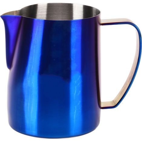 600 ml Milchkännchen aus Edelstahl 304, matt dunkelblaue Farbe zum Aufschäumen von Milch (1/5)