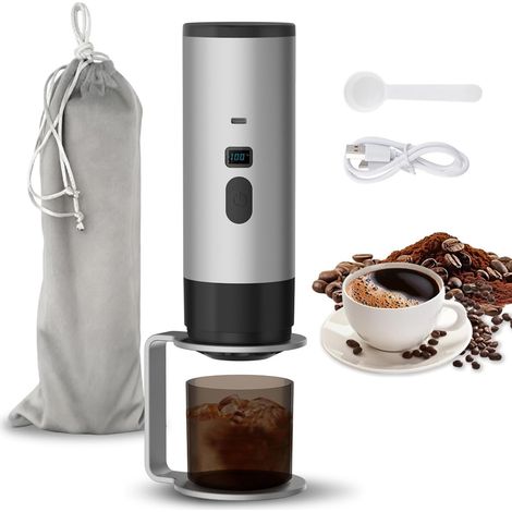 Machine à café portable 3 en 1 avec support, machine à expresso de voiture avec USB, compatible avec capsules et poudre de café, chauffage rapide en 3 minutes, pour les voyages, le camping et les (1/5)