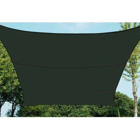 Toile ombrage rectangulaire 3x4m polyester déperlant UV grade 4-5 cordes crochets (1/5)