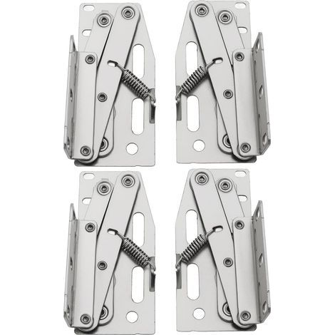 2 Paires de Charnières à Ciseaux à 45 Degrés en Acier Nickelé pour Tiroir Armoire de Salle de Bain Argent (1/5)