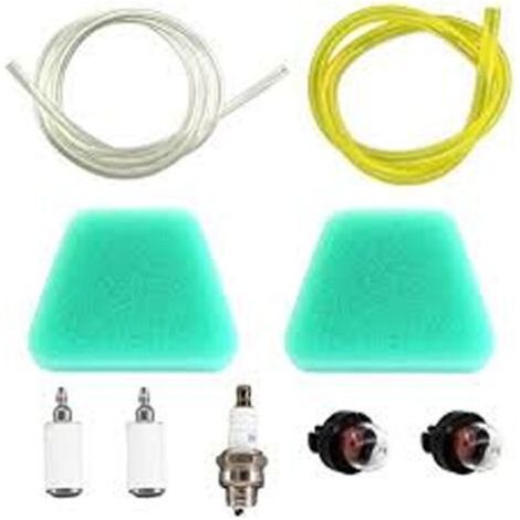 BUNTHAUS PA Luftfilter, Primerpumpe, Kraftstofffilter, Kraftstoffschlauch (2,5 x 5 mm, 2 x 3,5 mm) für Stihl McCulloch Partner Poulan Kettensäge, Freischneider, Kettensäge, Rasenmäher, Gebläse (1/4)