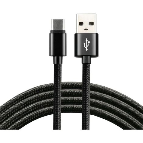 everActive cable USB-C 1m - Black, braided, quick charge, 3A - CBB-1CB (1/3)