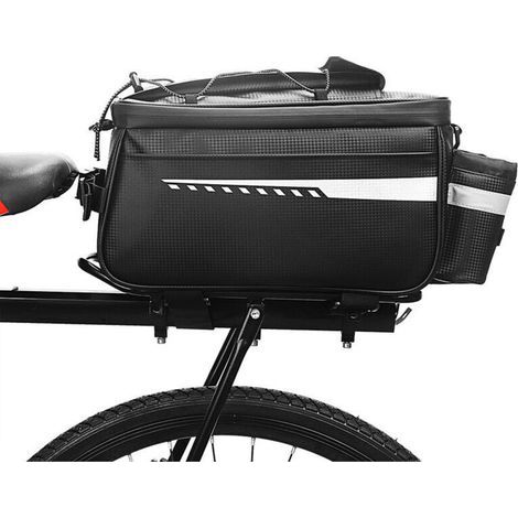 Sac isotherme de coffre isolé étanche pour vélo, porte-bagages arrière, sac de rangement pour bagages, sac de rangement pour VTT, sacoche de vélo, sac à bandoulière (noir) (1/5)