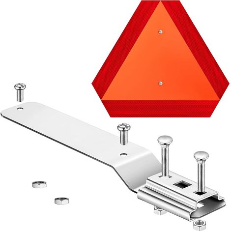 Panneau de véhicule à déplacement lent, triangle réfléchissant en aluminium avec support à installation rapide pour tracteurs et voiturettes de golf SMV (1/5)