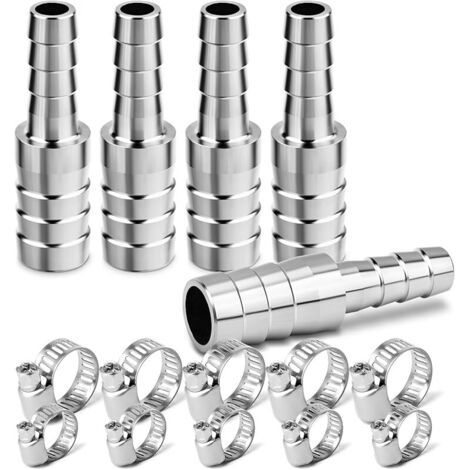 Pair 5 pièces d'adaptateur en acier inoxydable 304 pour tuyau réducteur 19MM à 10MM, raccord union pour tuyau réducteur, raccord union pour tuyau réducteur pour refroidisseur d'eau et d'air (1/5)
