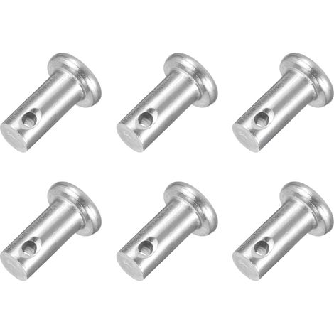 6pcs M6x12mm Goupilles à Trou Unique, Goupille de Verrouillage Acier Inoxydable 304, Goujons à Tête Plate de Chape pour Verrou Remorque Réparation Fixation Mécanique Équipement (1/5)