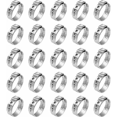 Packung mit 25 Edelstahl-Schlauchschellen für Schläuche, Kabel, Rohre, Kraftstoffleitungen (B) (1/5)