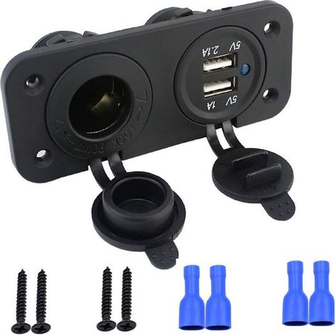Prise de courant allume-cigare 12V / 24V, adaptateur de prise de chargeur marin étanche pour voiture marine moto Camion ATV RV, avec fiche de prise d'allume-cigare à fusible pour bateau (1/5)