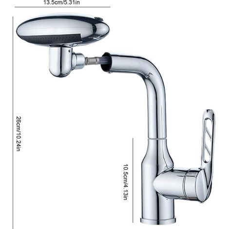 Mitigeur lavabo 4 voies, monocommande, noir/argent, bonde incluse, salle de bain (1/5)