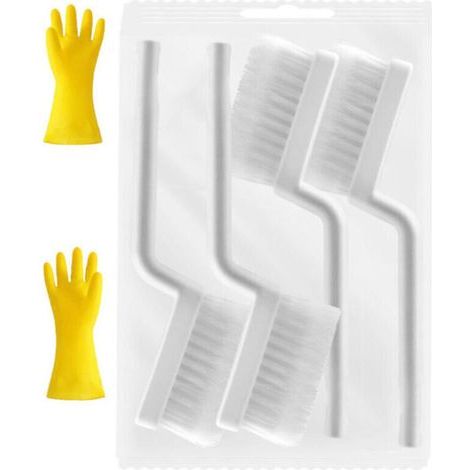 Produits de nettoyage-brosse de nettoyage blanche 4 pièces dans un paquet + gants en Latex Oxford en caoutchouc épais épaissi L 1 (1/4)