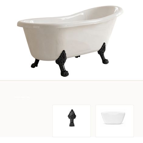 Baignoire îlot LEONA 160x75 pieds noir RT (1/5)