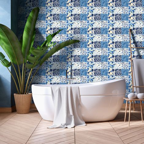 Sticker Mural Carrelage adhésif Cuisine Salle de Bain - 60 STICKERS CARRELAGES TERRAZZO YUANA - 60stickers10x10cm (1/5)