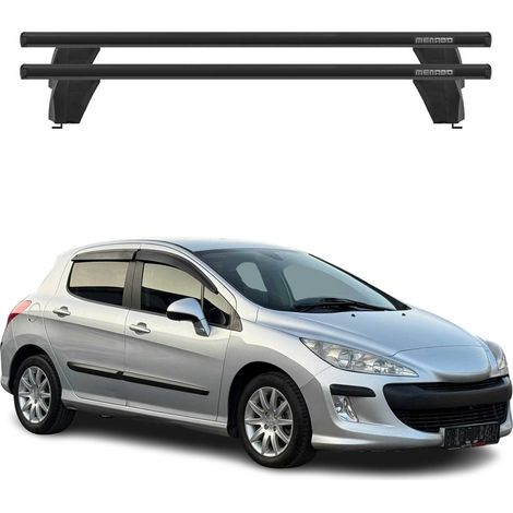 OMAC Dachträger Querträger Alu für Peugeot 308 I 2007-2013 – Abschließbar – T-Nut – City-Crash-getestet – Max. 75 kg Schwarz (1/5)