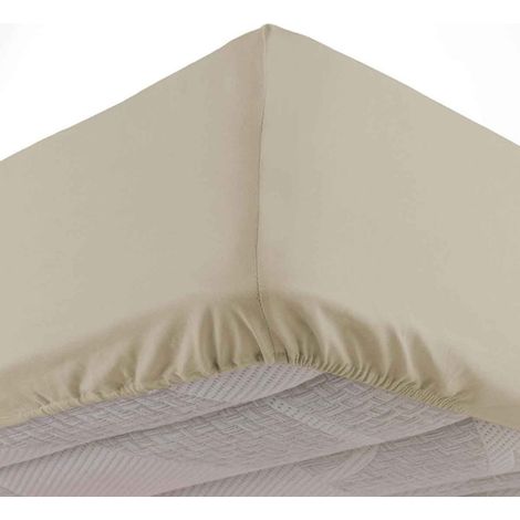 Drap Housse en Coton "Linette" 140x190cm Lin (1/4)