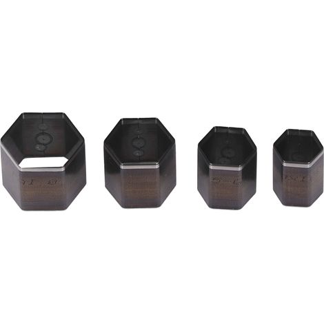 4 Découpoirs en Acier Allié Hexagonaux, Emporte-pièces Cuir Robustes, Bords Nets, Perforation Précise, Moule DIY pour Trousseau de 4 (1/5)