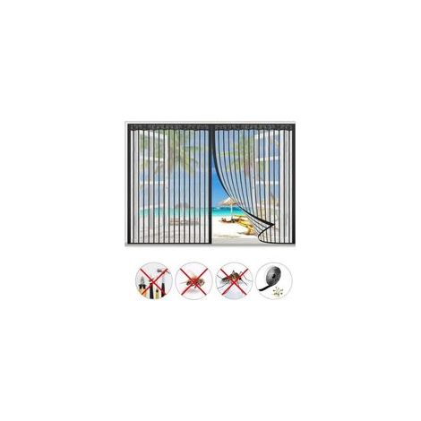 Moustiquaire magnétique pour fenêtre 100 x 100 cm – Fermeture automatique sans perçage – Polyester tissé serré pour protection insectes